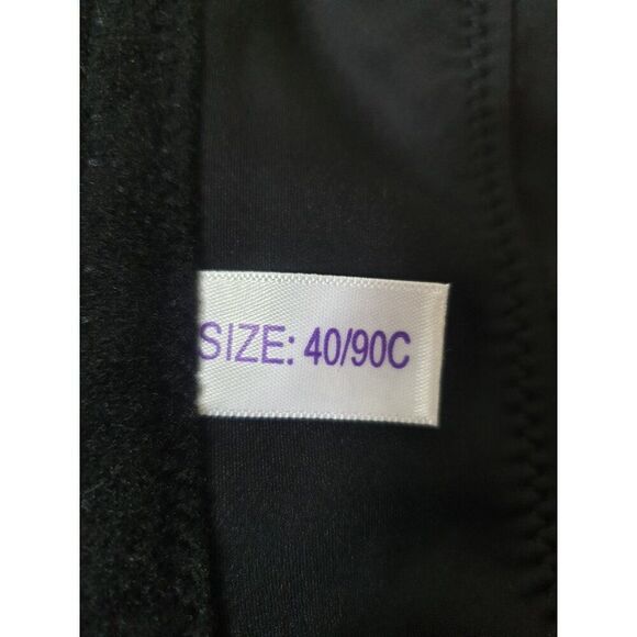 Women's CloudLuxe Black Bra 40C Smoothing Underwire Lined Elongated Band - Picture 8 of 8